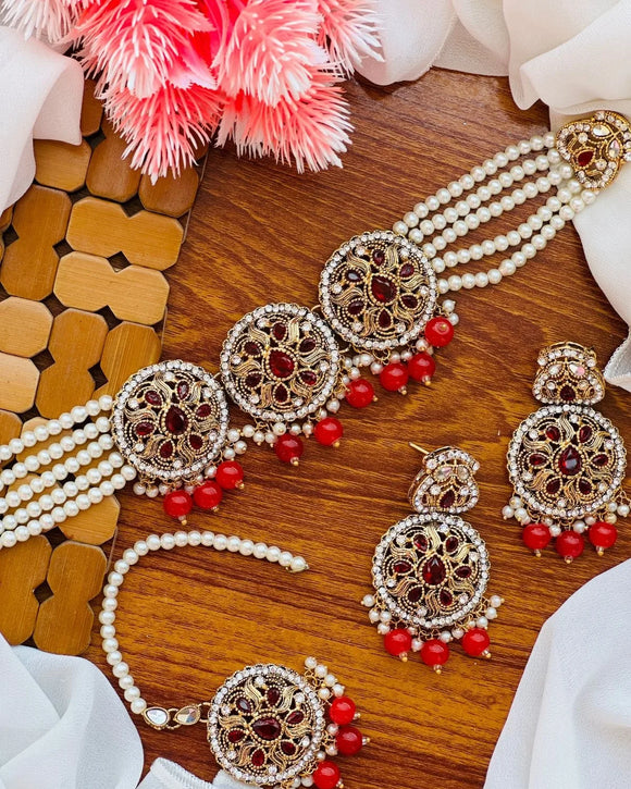 Heera choker set (red)