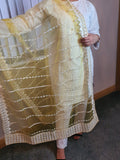 3 piece suit with yellow net dupatta