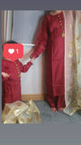 EID red plazzo mother & daughter suit