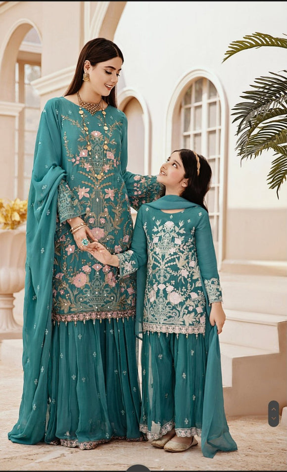chiffon sharara dress Fancy Wedding Wear Chiffon Sharara Suit CARSA1