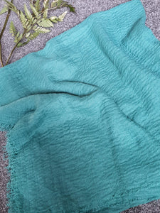 Teal Cotton Crinkle Hijaab